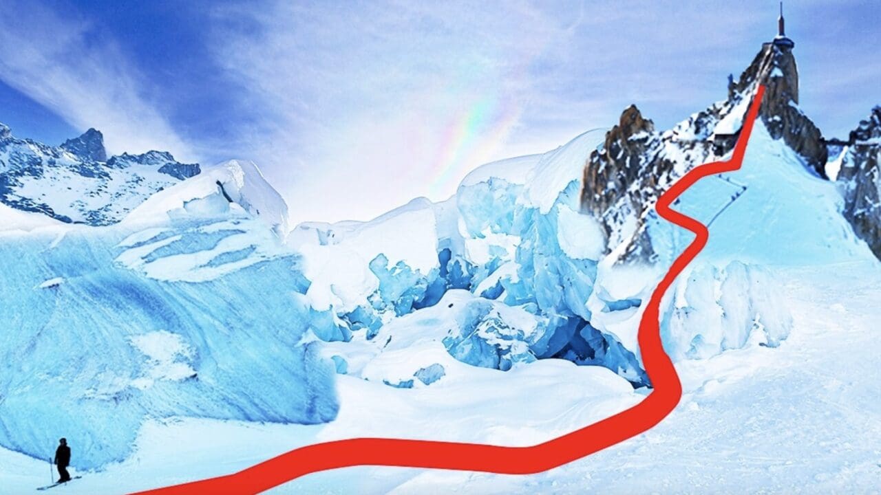 Marius Quast skis the Vallée Blanche.